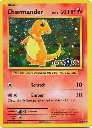 Charmander (9/108) (Toys R Us Promo) [XY: Evolutions] | Jomio and Rueliete's Cards and Comics