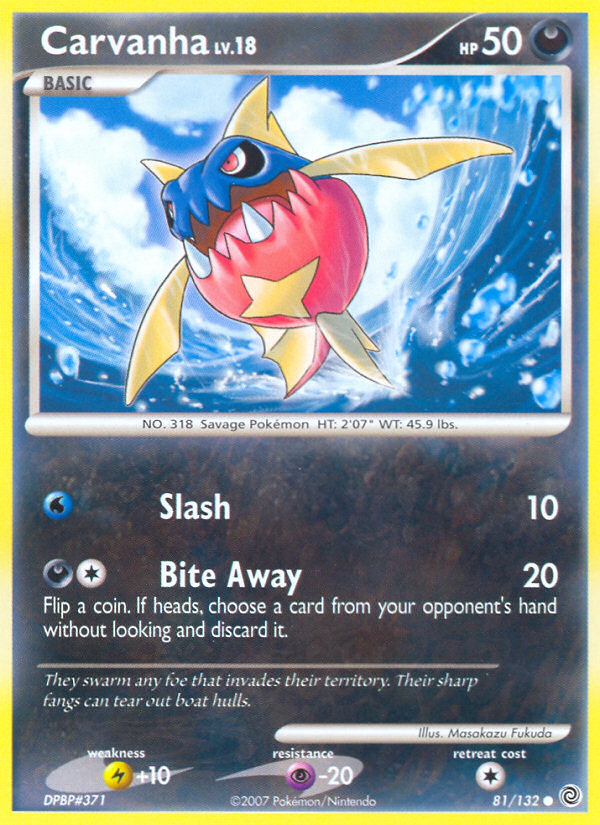 Carvanha (81/132) [Diamond & Pearl: Secret Wonders] | Jomio and Rueliete's Cards and Comics