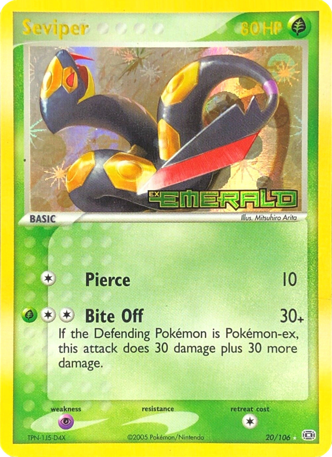 Seviper (20/106) (Stamped) [EX: Emerald] | Jomio and Rueliete's Cards and Comics