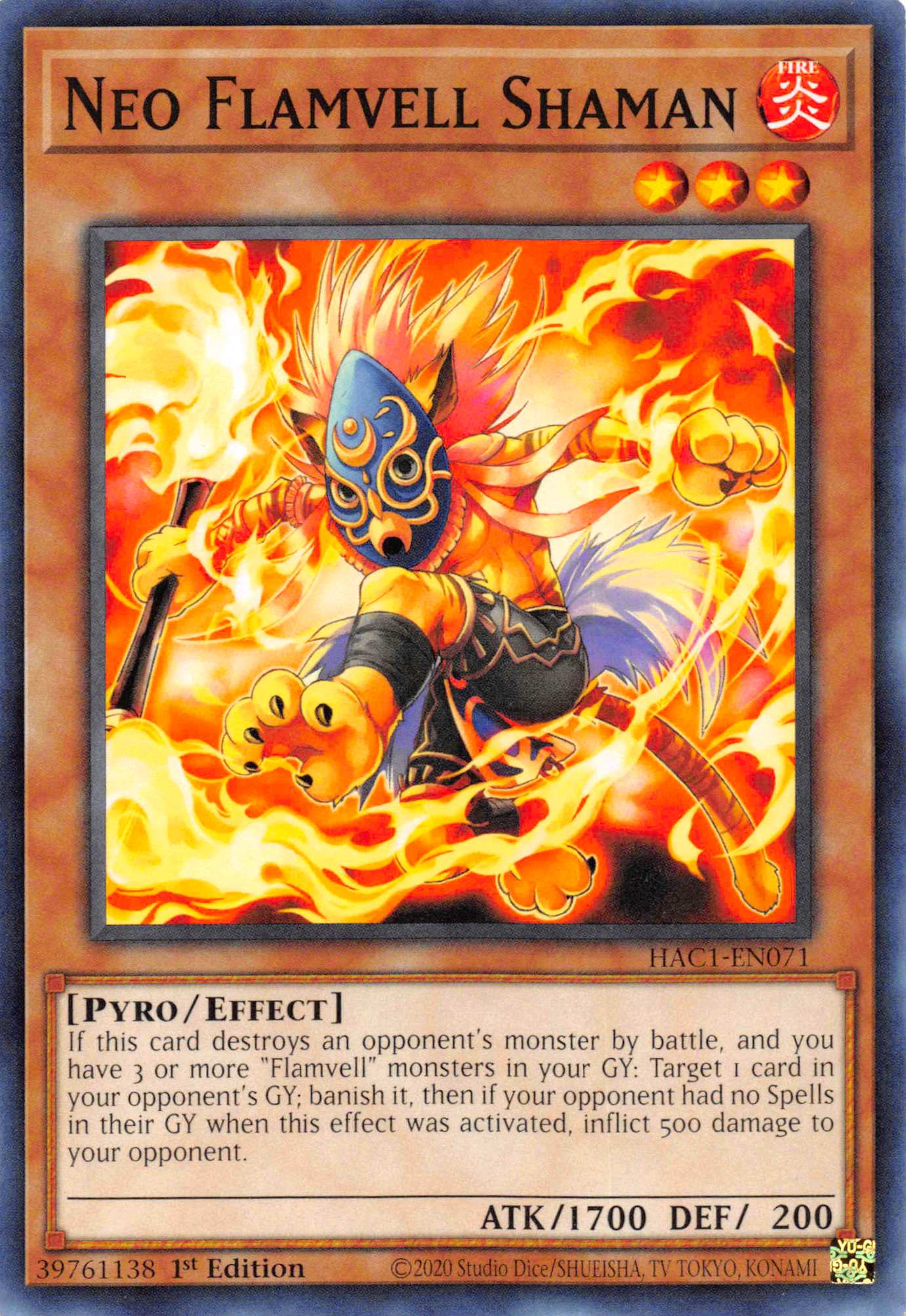 Neo Flamvell Shaman [HAC1-EN071] Common | Jomio and Rueliete's Cards and Comics