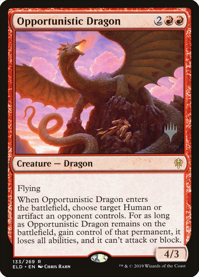 Opportunistic Dragon (Promo Pack) [Throne of Eldraine Promos] | Jomio and Rueliete's Cards and Comics
