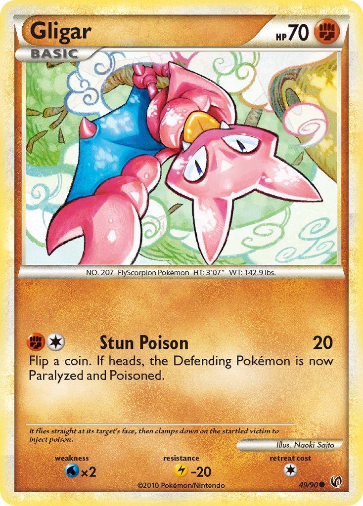 Gligar (49/90) [HeartGold & SoulSilver: Undaunted] | Jomio and Rueliete's Cards and Comics