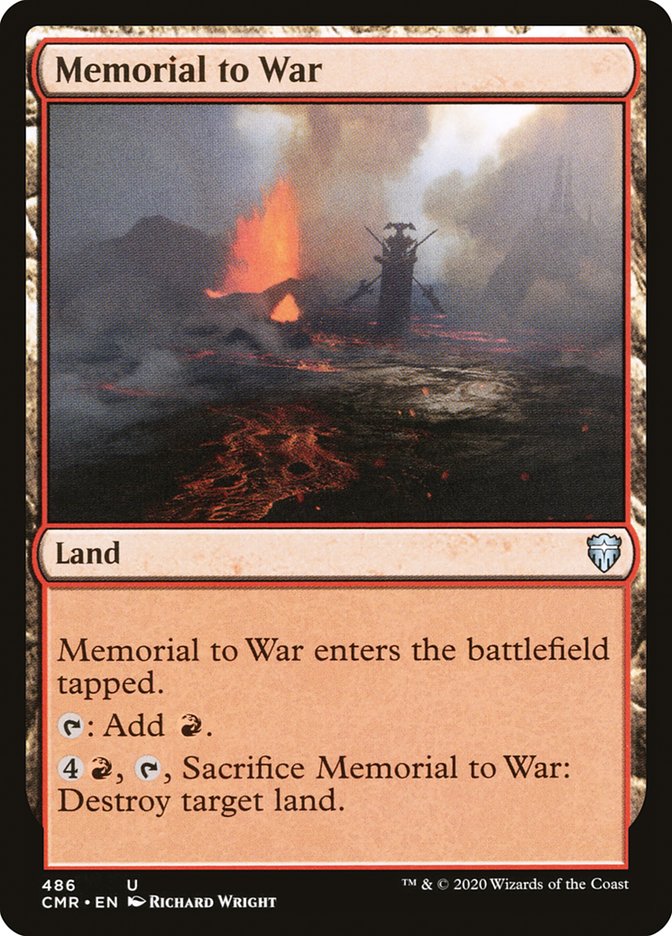 Memorial to War [Commander Legends] | Jomio and Rueliete's Cards and Comics
