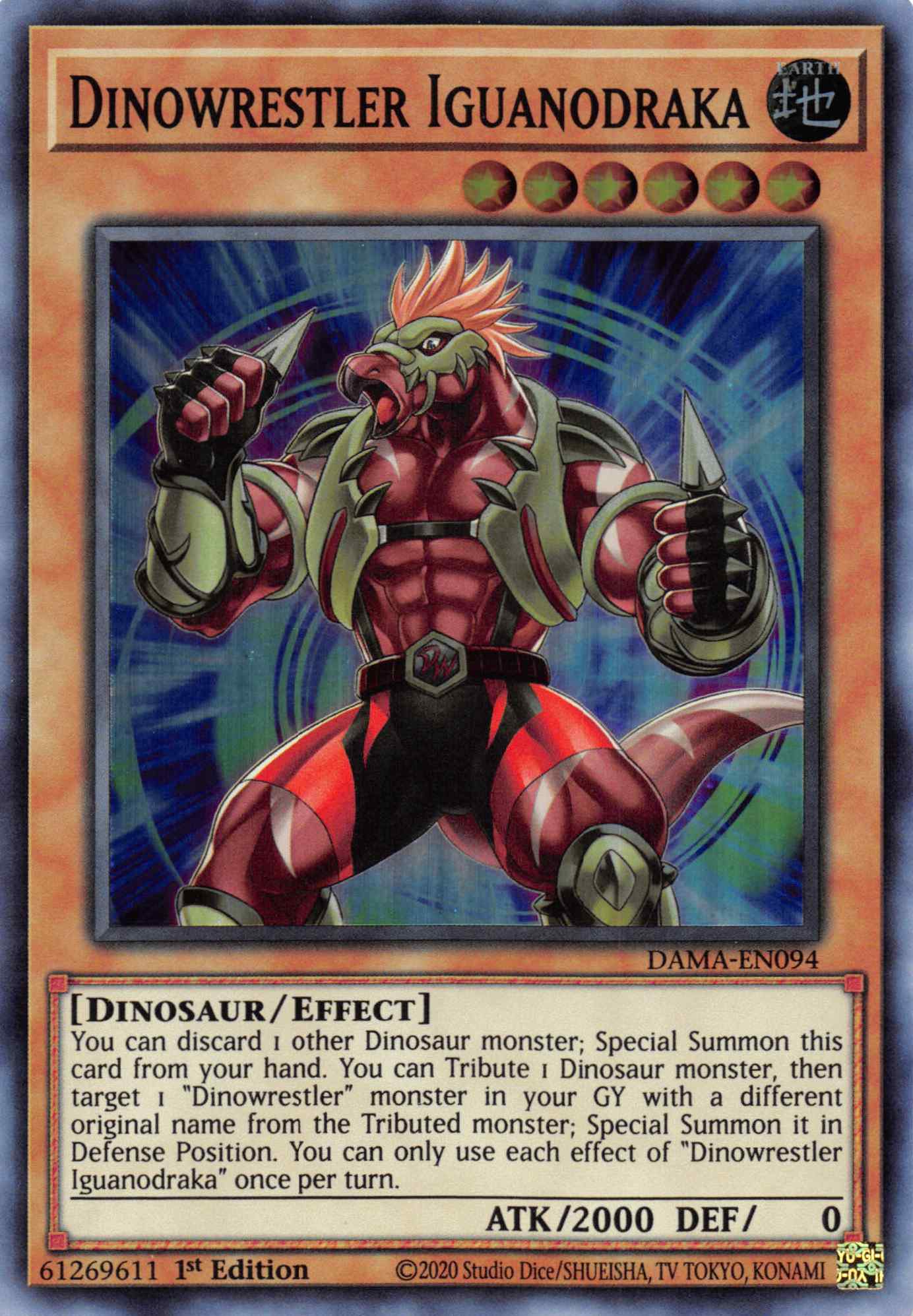 Dinowrestler Iguanodraka [DAMA-EN094] Super Rare | Jomio and Rueliete's Cards and Comics