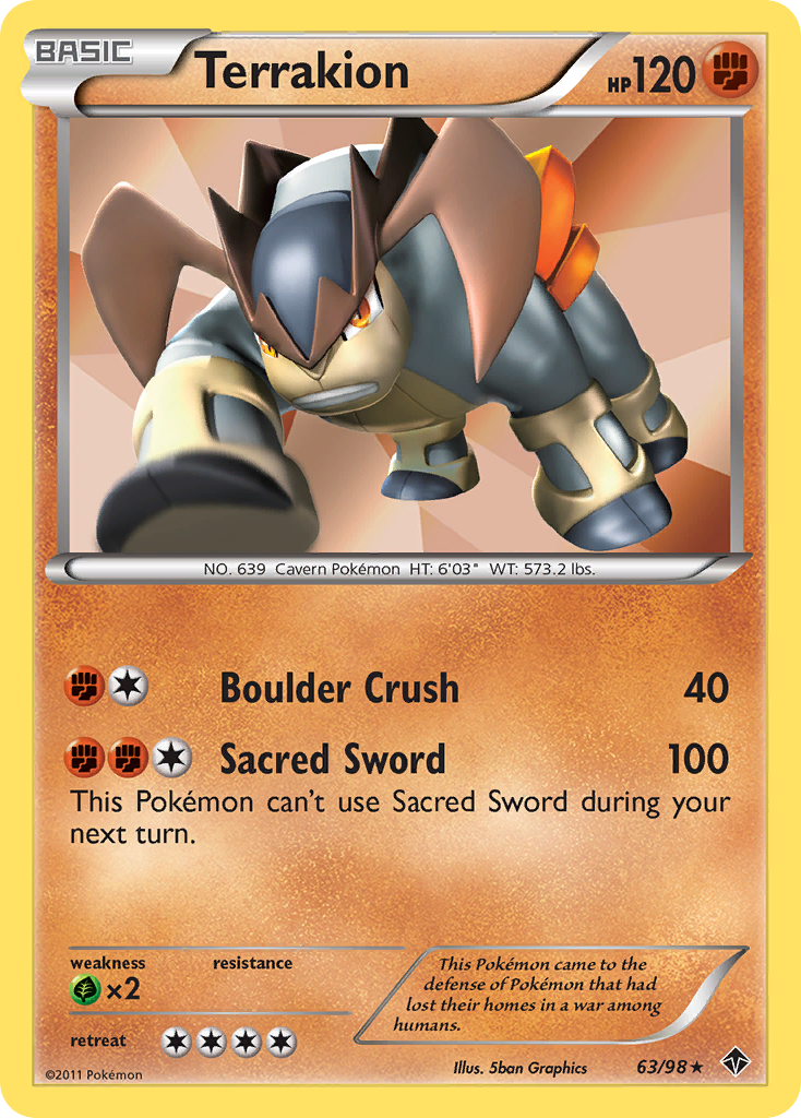 Terrakion (63/98) [Black & White: Emerging Powers] | Jomio and Rueliete's Cards and Comics