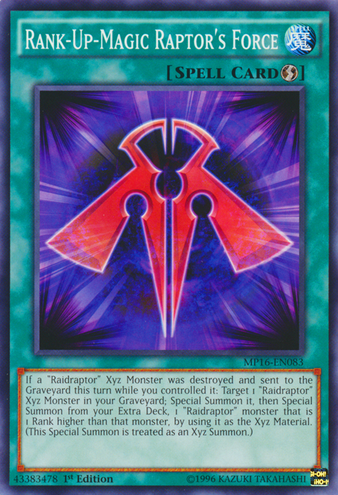 Rank-Up-Magic Raptor's Force [MP16-EN083] Common | Jomio and Rueliete's Cards and Comics