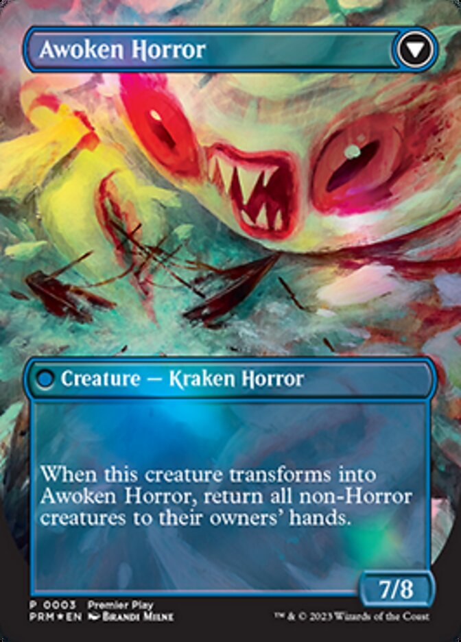 Thing in the Ice // Awoken Horror (Borderless Alternate Art) [Regional Championship Qualifiers 2023] | Jomio and Rueliete's Cards and Comics