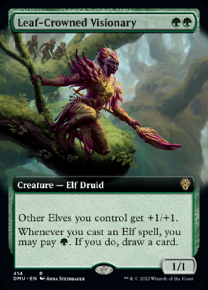 Leaf-Crowned Visionary (Extended Art) [Dominaria United] | Jomio and Rueliete's Cards and Comics