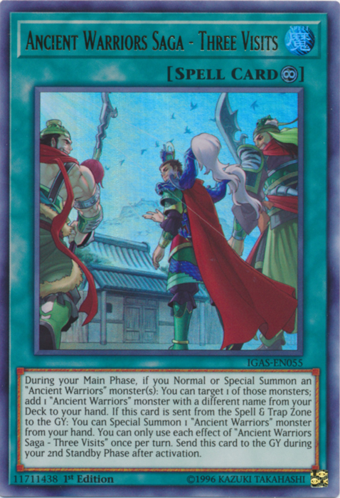 Ancient Warriors Saga - Three Visits [IGAS-EN055] Ultra Rare | Jomio and Rueliete's Cards and Comics