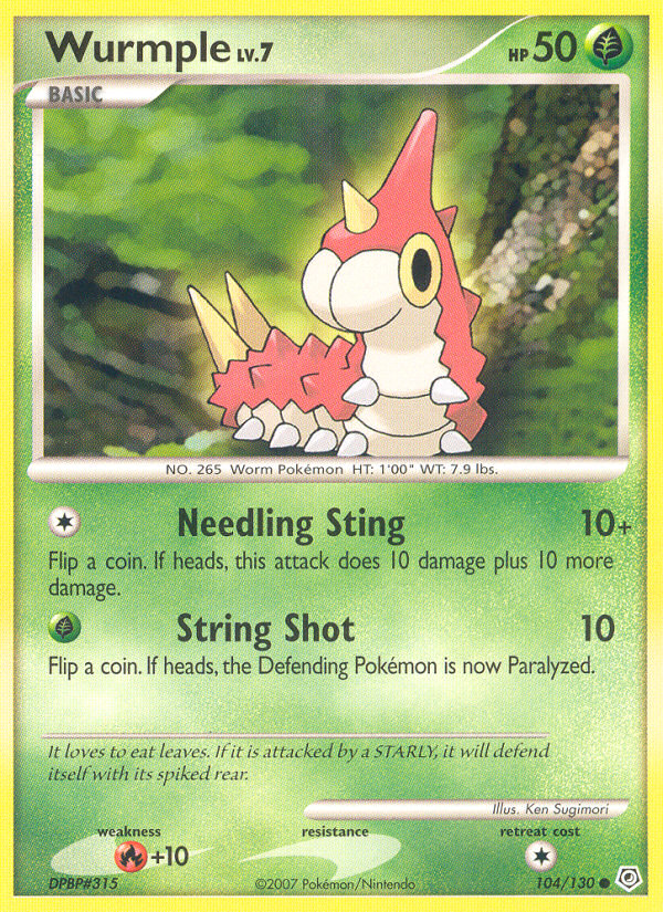 Wurmple (104/130) [Diamond & Pearl: Base Set] | Jomio and Rueliete's Cards and Comics