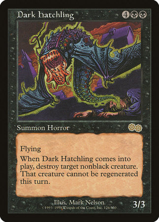 Dark Hatchling [Urza's Saga] | Jomio and Rueliete's Cards and Comics