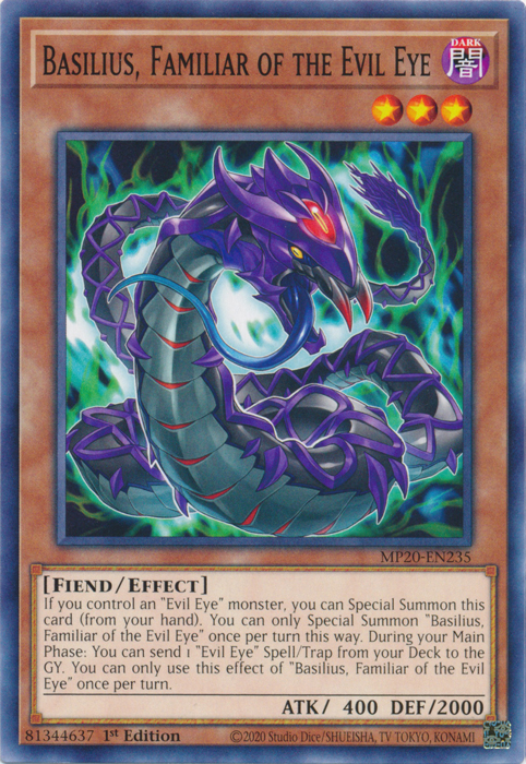 Basilius, Familiar of the Evil Eye [MP20-EN235] Common | Jomio and Rueliete's Cards and Comics