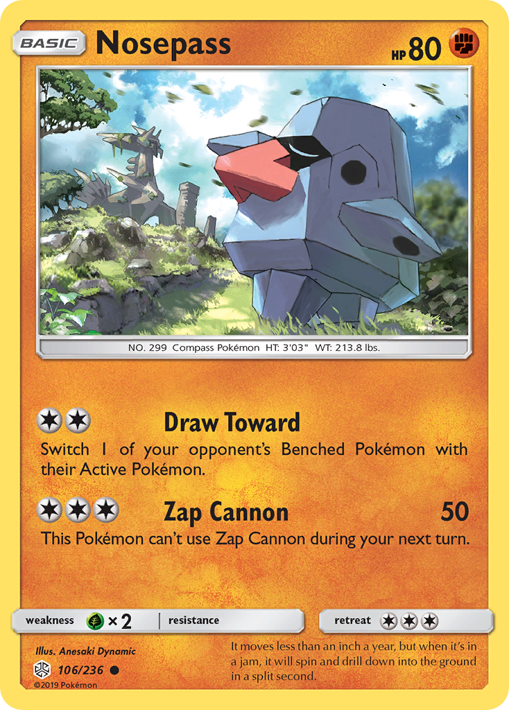 Nosepass (106/236) [Sun & Moon: Cosmic Eclipse] | Jomio and Rueliete's Cards and Comics