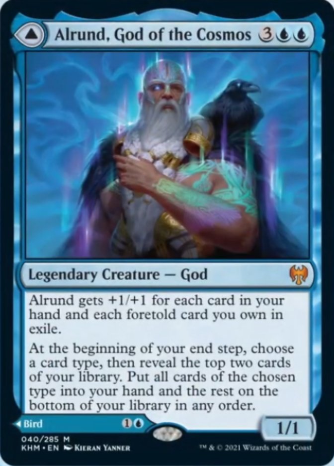 Alrund, God of the Cosmos // Hakka, Whispering Raven [Kaldheim] | Jomio and Rueliete's Cards and Comics