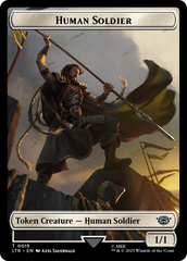 Human Soldier (0015) // Food (0022) Double-Sided Token (Surge Foil) [The Lord of the Rings: Tales of Middle-Earth Tokens] | Jomio and Rueliete's Cards and Comics