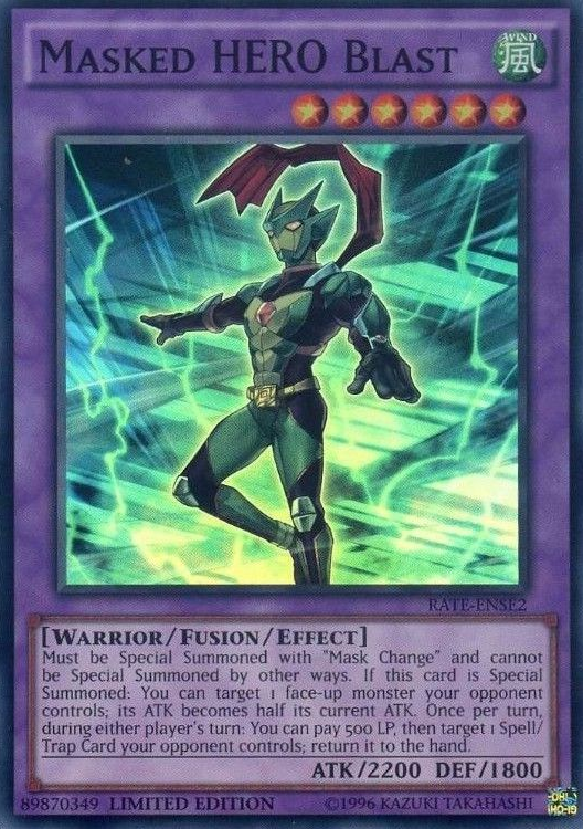 Masked HERO Blast [RATE-ENSE2] Super Rare | Jomio and Rueliete's Cards and Comics