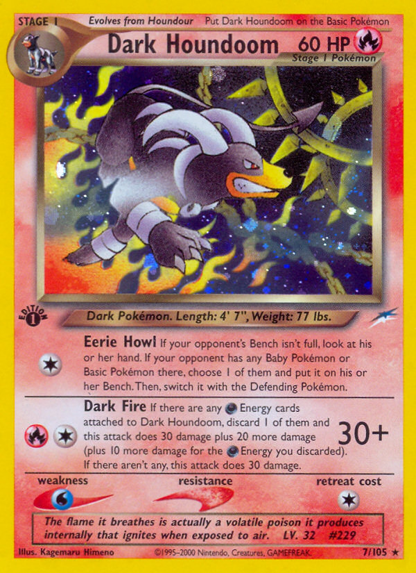 Dark Houndoom (7/105) [Neo Destiny 1st Edition] | Jomio and Rueliete's Cards and Comics