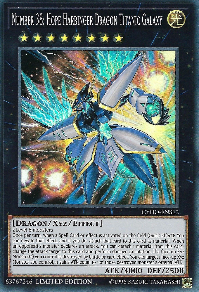 Number 38: Hope Harbinger Dragon Titanic Galaxy [CYHO-ENSE2] Super Rare | Jomio and Rueliete's Cards and Comics