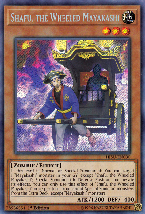 Shafu, the Wheeled Mayakashi [HISU-EN030] Secret Rare | Jomio and Rueliete's Cards and Comics