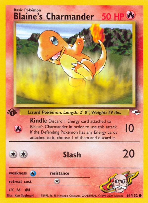 Blaine's Charmander (61/132) [Gym Heroes 1st Edition] | Jomio and Rueliete's Cards and Comics