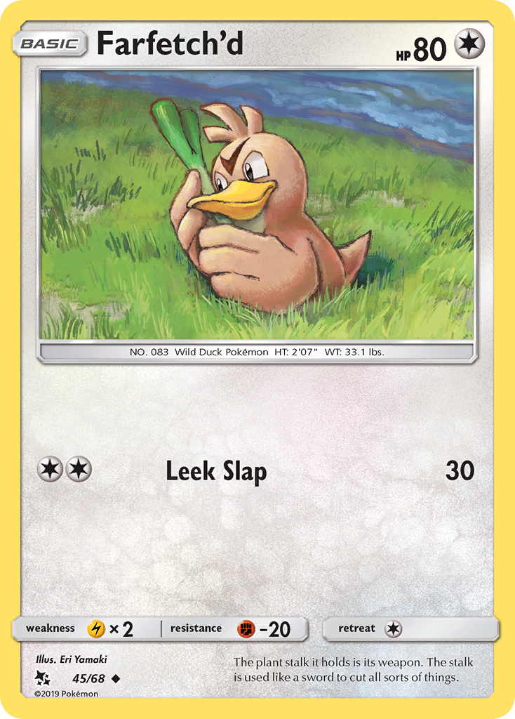 Farfetch'd (45/68) [Sun & Moon: Hidden Fates] | Jomio and Rueliete's Cards and Comics
