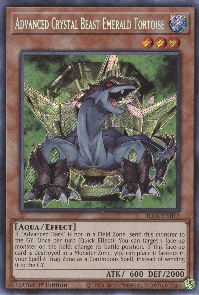 Advanced Crystal Beast Emerald Tortoise [BLCR-EN012] Secret Rare | Jomio and Rueliete's Cards and Comics