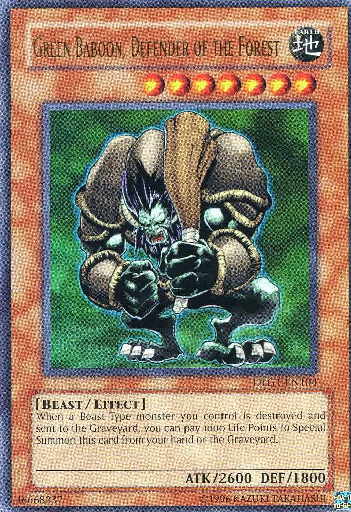 Green Baboon, Defender of the Forest [DLG1-EN104] Ultra Rare | Jomio and Rueliete's Cards and Comics