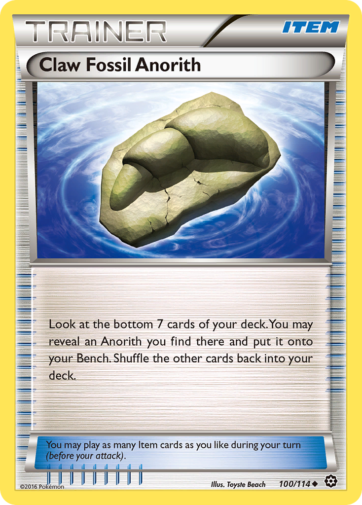 Claw Fossil Anorith (100/114) [XY: Steam Siege] | Jomio and Rueliete's Cards and Comics