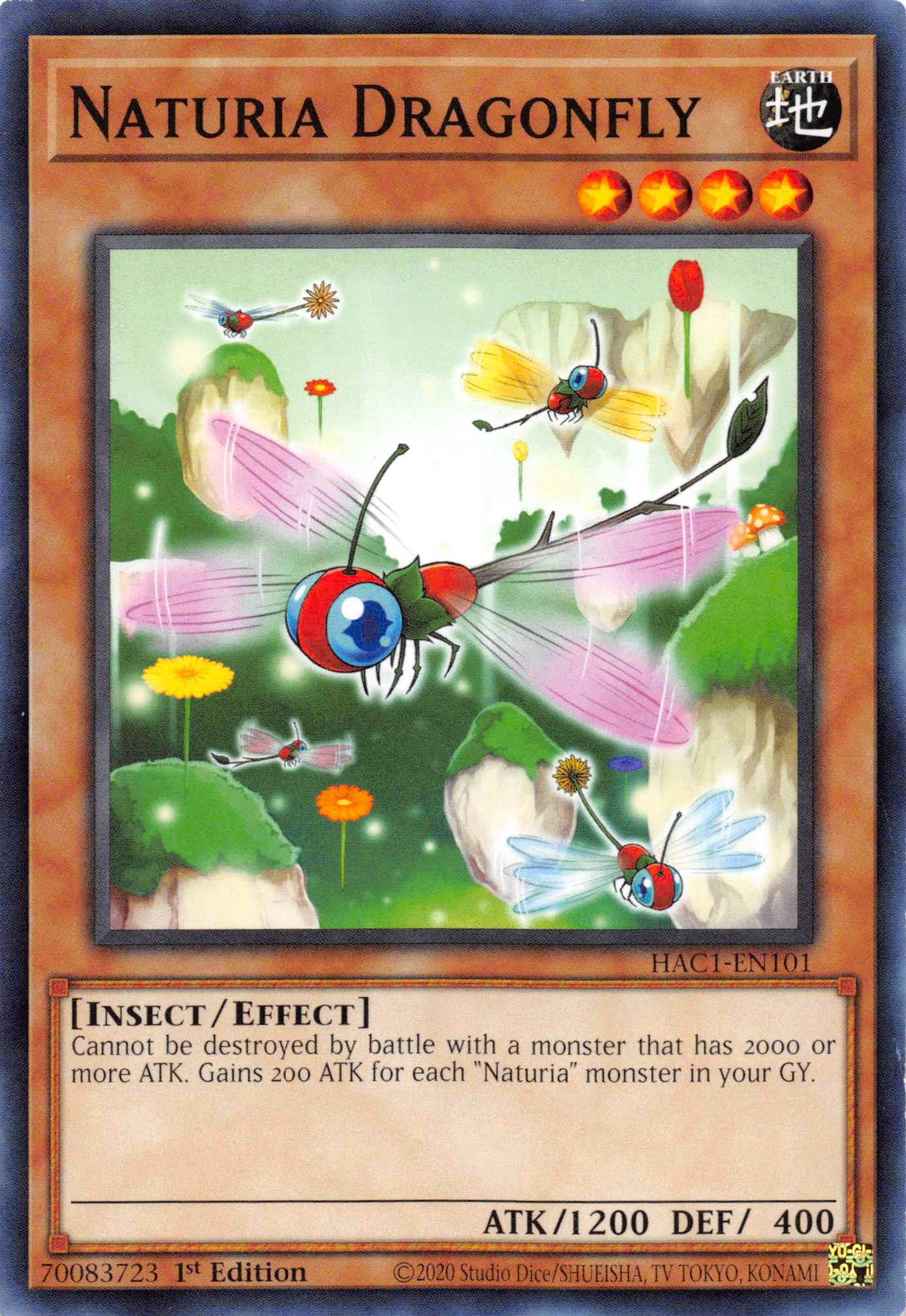 Naturia Dragonfly (Duel Terminal) [HAC1-EN101] Parallel Rare | Jomio and Rueliete's Cards and Comics