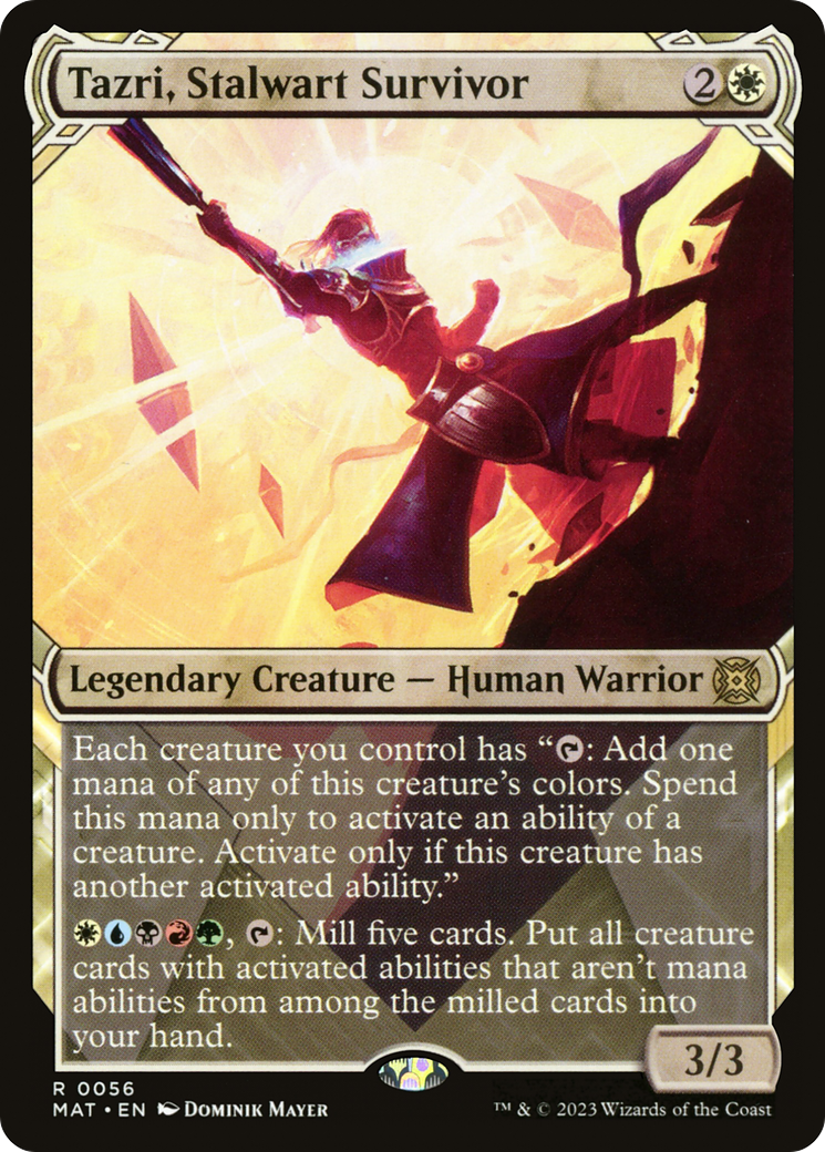 Tazri, Stalwart Survivor (Showcase) [March of the Machine: The Aftermath] | Jomio and Rueliete's Cards and Comics