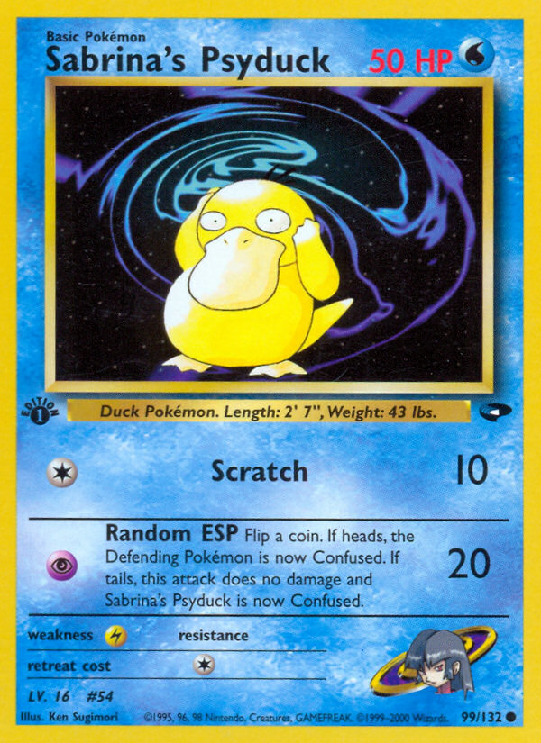 Sabrina's Psyduck (99/132) [Gym Challenge 1st Edition] | Jomio and Rueliete's Cards and Comics