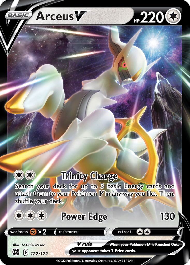 Arceus V (122/172) (Metal Card) [Sword & Shield: Brilliant Stars] | Jomio and Rueliete's Cards and Comics