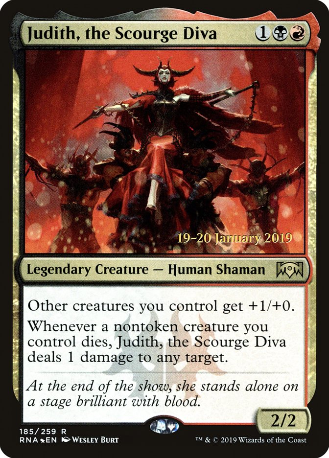 Judith, the Scourge Diva [Ravnica Allegiance Prerelease Promos] | Jomio and Rueliete's Cards and Comics