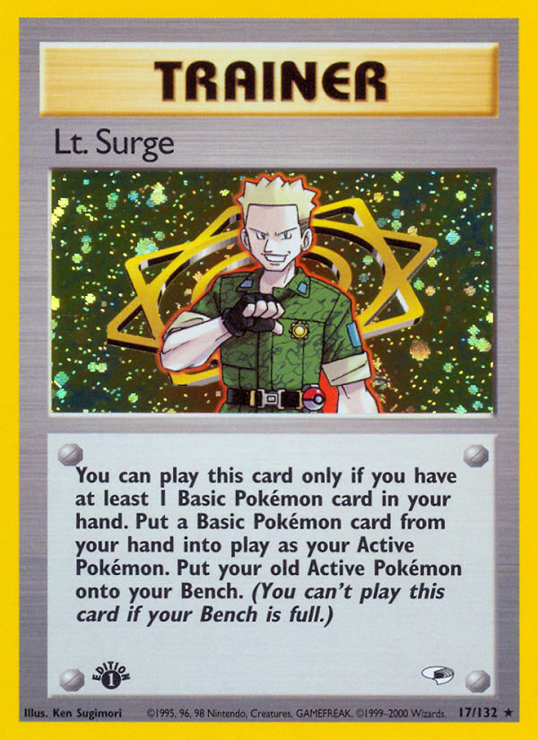 Lt. Surge (17/132) [Gym Heroes 1st Edition] | Jomio and Rueliete's Cards and Comics