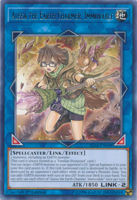 Aussa the Earth Charmer, Immovable [IGAS-EN048] Rare | Jomio and Rueliete's Cards and Comics