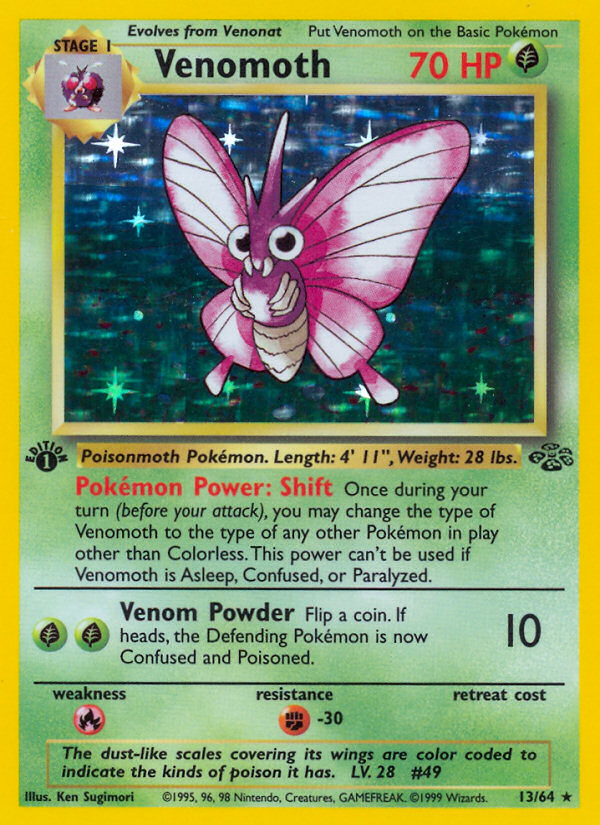 Venomoth (13/64) [Jungle 1st Edition] | Jomio and Rueliete's Cards and Comics