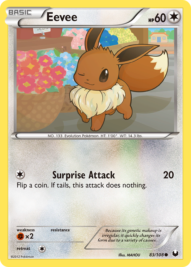 Eevee (83/108) [Black & White: Dark Explorers] | Jomio and Rueliete's Cards and Comics