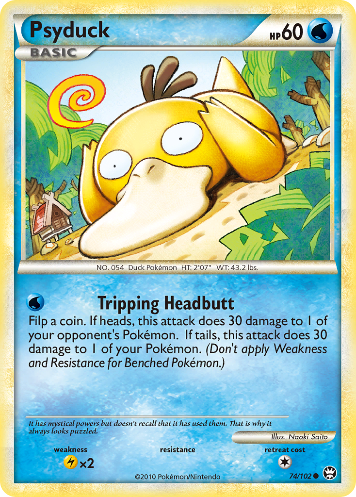Psyduck (74/102) [HeartGold & SoulSilver: Triumphant] | Jomio and Rueliete's Cards and Comics