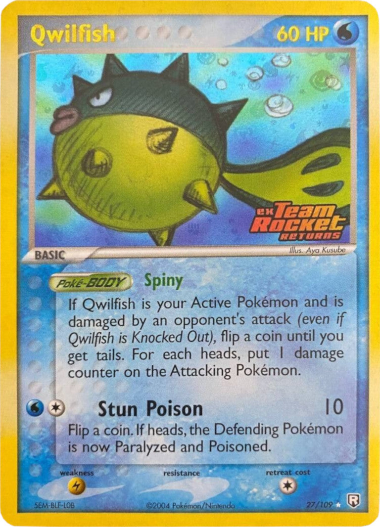 Qwilfish (27/109) (Stamped) [EX: Team Rocket Returns] | Jomio and Rueliete's Cards and Comics