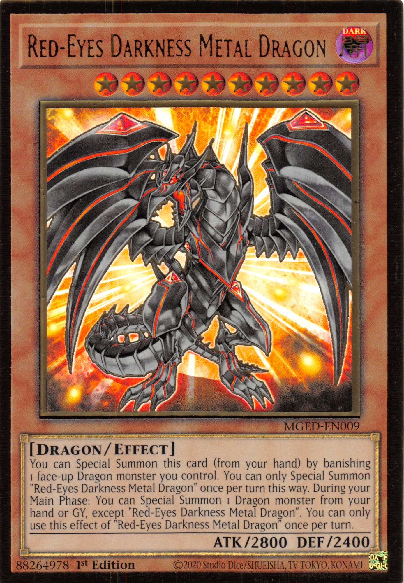 Red-Eyes Darkness Metal Dragon [MGED-EN009] Gold Rare | Jomio and Rueliete's Cards and Comics