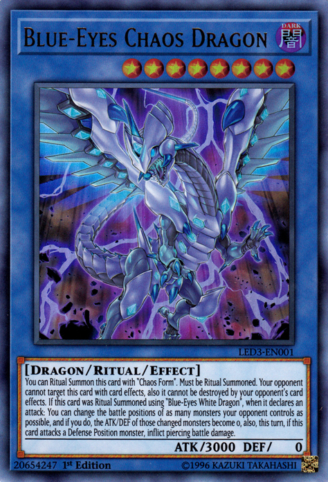 Blue-Eyes Chaos Dragon [LED3-EN001] Ultra Rare | Jomio and Rueliete's Cards and Comics