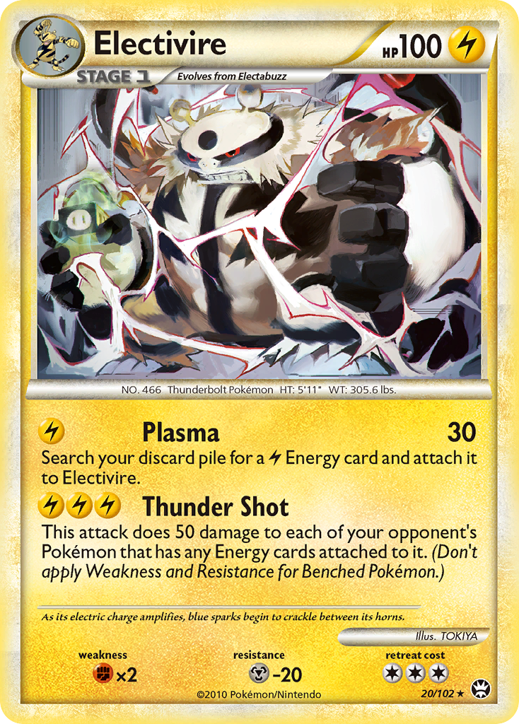 Electivire (20/102) [HeartGold & SoulSilver: Triumphant] | Jomio and Rueliete's Cards and Comics