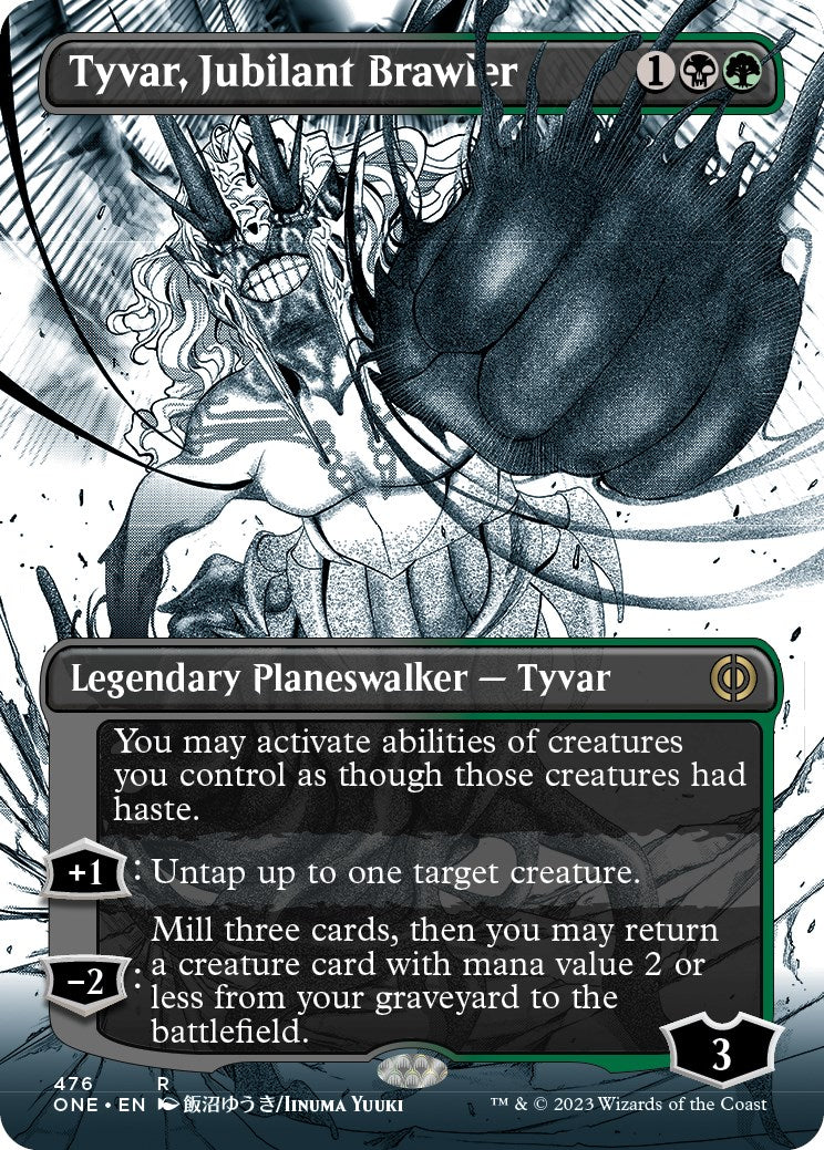 Tyvar, Jubilant Brawler (Borderless Manga Step-and-Compleat Foil) [Phyrexia: All Will Be One] | Jomio and Rueliete's Cards and Comics