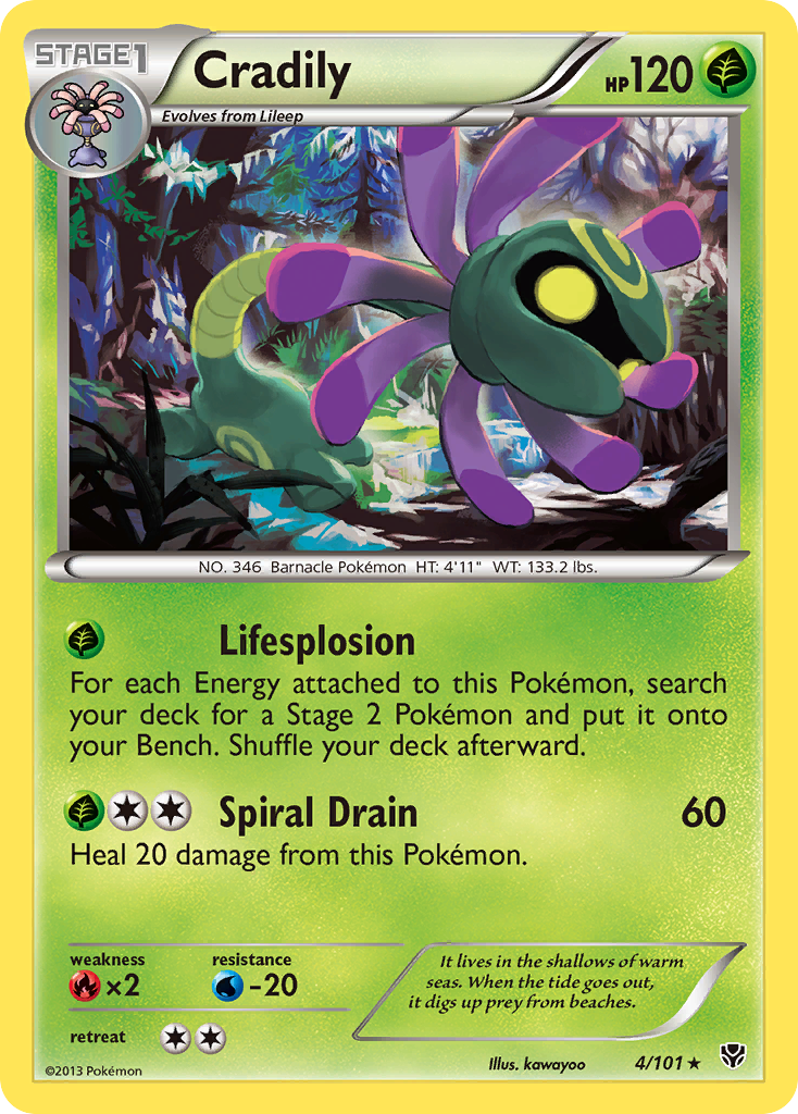 Cradily (4/101) [Black & White: Plasma Blast] | Jomio and Rueliete's Cards and Comics