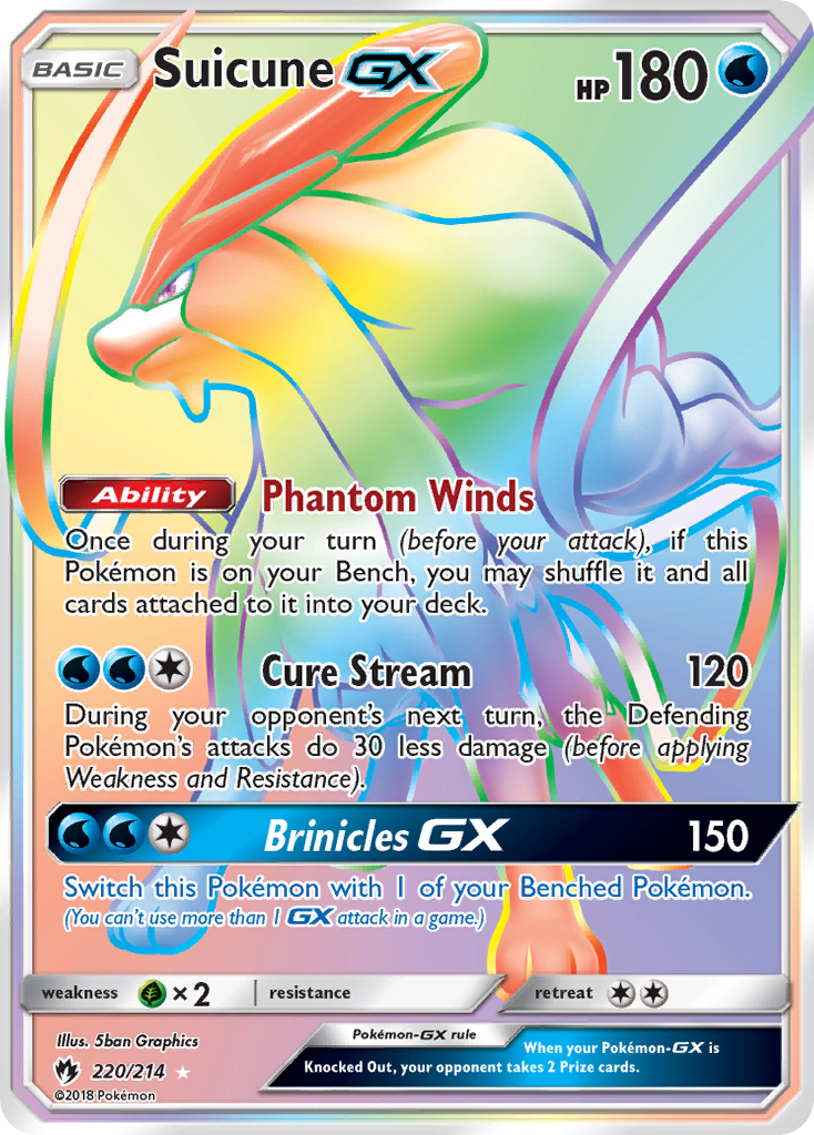 Suicune GX (220/214) [Sun & Moon: Lost Thunder] | Jomio and Rueliete's Cards and Comics