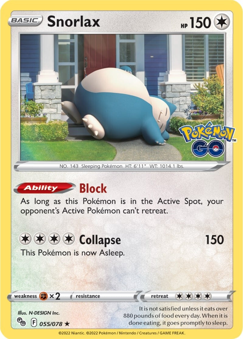 Snorlax (055/078) [Pokémon GO] | Jomio and Rueliete's Cards and Comics