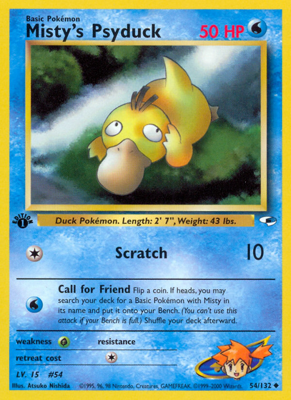 Misty's Psyduck (54/132) [Gym Heroes 1st Edition] | Jomio and Rueliete's Cards and Comics