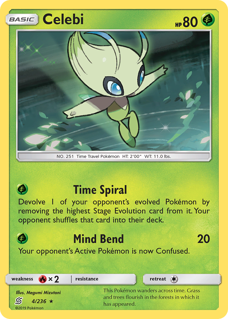 Celebi (4/236) [Sun & Moon: Unified Minds] | Jomio and Rueliete's Cards and Comics