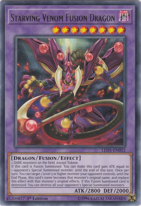 Starving Venom Fusion Dragon [LED5-EN052] Rare | Jomio and Rueliete's Cards and Comics