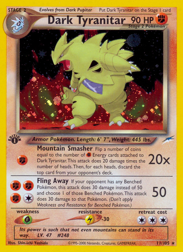 Dark Tyranitar (11/105) [Neo Destiny 1st Edition] | Jomio and Rueliete's Cards and Comics